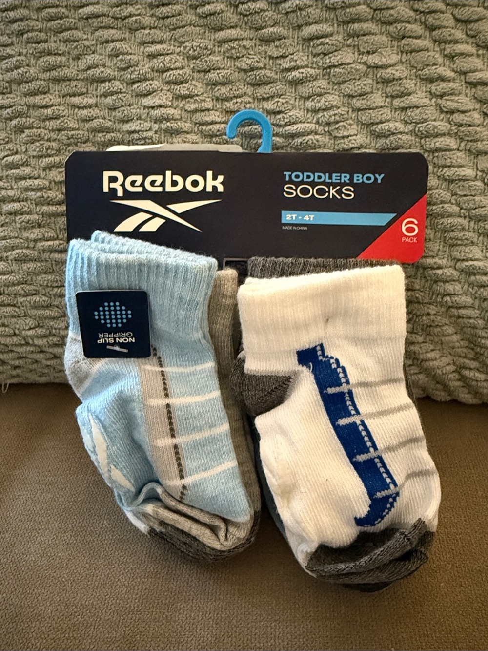 Reebok Toddler Boy Socks Pack — Light Blue, White & Gray